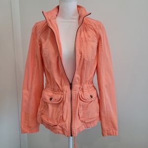 Arizona Jeans Utility Jacket Women's Zip Front Cinch Waist